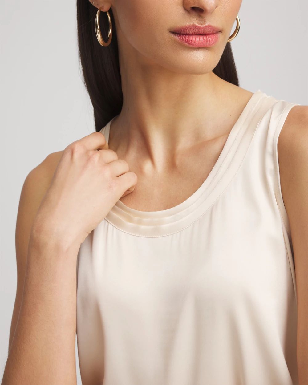 Touch of Cool™ Jersey & Satin Tank Top | Chico's
